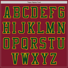 Load image into Gallery viewer, Custom Crimson Green-Gold Bomber Varsity Letterman Zipper Jacket