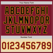 Load image into Gallery viewer, Custom Crimson Black-Gold Bomber Varsity Letterman Two Tone Zipper Jacket