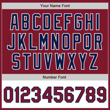 Load image into Gallery viewer, Custom Crimson Navy-White Bomber Varsity Letterman Two Tone Zipper Jacket