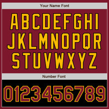 Load image into Gallery viewer, Custom Crimson Gold-Black Bomber Varsity Letterman Two Tone Zipper Jacket