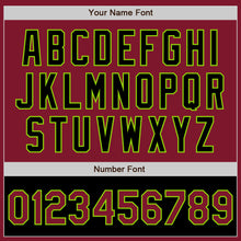 Load image into Gallery viewer, Custom Crimson Black-Neon Green Bomber Varsity Letterman Two Tone Zipper Jacket