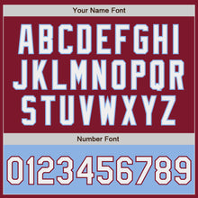 Load image into Gallery viewer, Custom Crimson White-Light Blue Bomber Varsity Letterman Two Tone Zipper Jacket