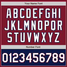 Load image into Gallery viewer, Custom Crimson White-Navy Bomber Varsity Letterman Two Tone Zipper Jacket