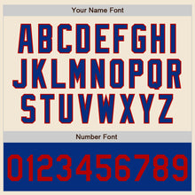 Load image into Gallery viewer, Custom Cream Red Royal-White Bomber Varsity Letterman Two Tone Zipper Jacket