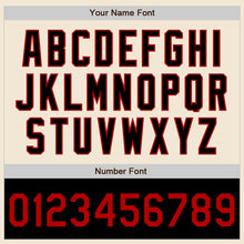 Load image into Gallery viewer, Custom Cream Red-Black Bomber Varsity Letterman Two Tone Zipper Jacket