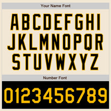 Load image into Gallery viewer, Custom Cream Gold-Black Bomber Varsity Letterman Two Tone Zipper Jacket