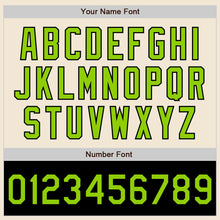 Load image into Gallery viewer, Custom Cream Neon Green-Black Bomber Varsity Letterman Two Tone Zipper Jacket