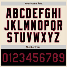 Load image into Gallery viewer, Custom Cream Crimson Black-City Cream Bomber Varsity Letterman Two Tone Zipper Jacket