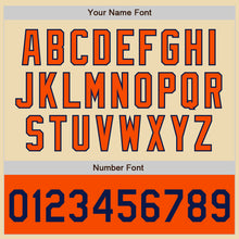 Load image into Gallery viewer, Custom Cream Navy-Orange Bomber Varsity Letterman Two Tone Zipper Jacket