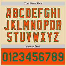 Load image into Gallery viewer, Custom Cream Kelly Green Orange-White Bomber Varsity Letterman Two Tone Zipper Jacket