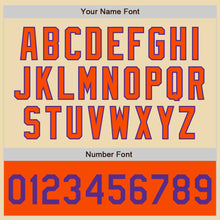 Load image into Gallery viewer, Custom Cream Purple Orange-White Bomber Varsity Letterman Two Tone Zipper Jacket