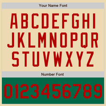 Load image into Gallery viewer, Custom Cream Red Kelly Green-White Bomber Varsity Letterman Two Tone Zipper Jacket