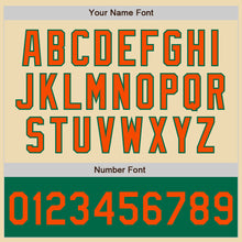 Load image into Gallery viewer, Custom Cream Orange Kelly Green-White Bomber Varsity Letterman Two Tone Zipper Jacket