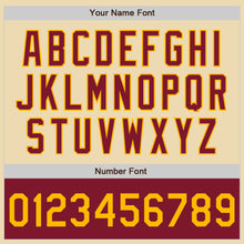 Load image into Gallery viewer, Custom Cream Gold-Crimson Bomber Varsity Letterman Two Tone Zipper Jacket