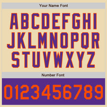 Load image into Gallery viewer, Custom Cream Orange Purple-White Bomber Varsity Letterman Two Tone Zipper Jacket