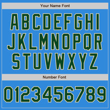 Load image into Gallery viewer, Custom Powder Blue Green-Cream Bomber Varsity Letterman Zipper Jacket