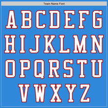 Load image into Gallery viewer, Custom Powder Blue White-Red Bomber Varsity Letterman Zipper Jacket