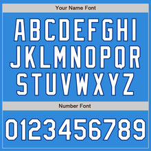 Load image into Gallery viewer, Custom Powder Blue White-Royal Bomber Varsity Letterman Zipper Jacket