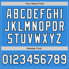 Load image into Gallery viewer, Custom Powder Blue White-Black Bomber Varsity Letterman Zipper Jacket