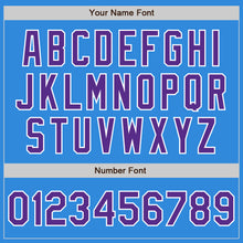 Load image into Gallery viewer, Custom Powder Blue Purple-White Bomber Varsity Letterman Zipper Jacket