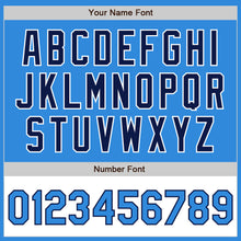 Load image into Gallery viewer, Custom Powder Blue Navy-White Bomber Varsity Letterman Two Tone Zipper Jacket