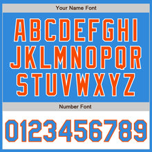 Load image into Gallery viewer, Custom Powder Blue Orange-White Bomber Varsity Letterman Two Tone Zipper Jacket