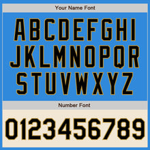 Load image into Gallery viewer, Custom Powder Blue Black Old Gold-Cream Bomber Varsity Letterman Two Tone Zipper Jacket