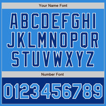 Load image into Gallery viewer, Custom Powder Blue White-Royal Bomber Varsity Letterman Two Tone Zipper Jacket