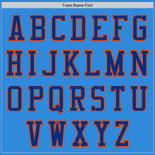 Load image into Gallery viewer, Custom Powder Blue Orange-Royal Bomber Varsity Letterman Two Tone Zipper Jacket