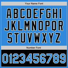 Load image into Gallery viewer, Custom Powder Blue White-Black Bomber Varsity Letterman Two Tone Zipper Jacket