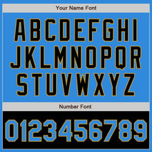 Load image into Gallery viewer, Custom Powder Blue Old Gold-Black Bomber Varsity Letterman Two Tone Zipper Jacket