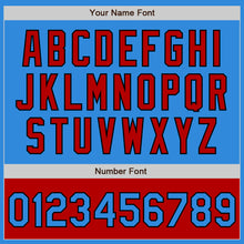 Load image into Gallery viewer, Custom Powder Blue Black-Red Bomber Varsity Letterman Two Tone Zipper Jacket