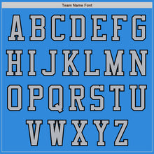 Load image into Gallery viewer, Custom Powder Blue Black-Gray Bomber Varsity Letterman Two Tone Zipper Jacket