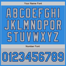 Load image into Gallery viewer, Custom Powder Blue Navy-Gray Bomber Varsity Letterman Two Tone Zipper Jacket