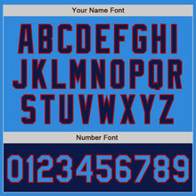 Load image into Gallery viewer, Custom Powder Blue Red-Navy Bomber Varsity Letterman Two Tone Zipper Jacket