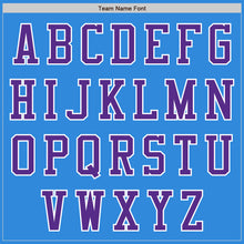 Load image into Gallery viewer, Custom Powder Blue White-Purple Bomber Varsity Letterman Two Tone Zipper Jacket