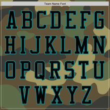 Load image into Gallery viewer, Custom Camo Black-Teal Bomber Varsity Letterman Salute To Service Zipper Jacket