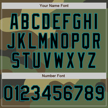 Load image into Gallery viewer, Custom Camo Black-Teal Bomber Varsity Letterman Salute To Service Zipper Jacket