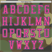 Load image into Gallery viewer, Custom Camo Light Blue Black-Pink Bomber Varsity Letterman Salute To Service Zipper Jacket