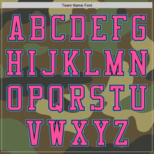 Load image into Gallery viewer, Custom Camo Sky Blue Black-Pink Bomber Varsity Letterman Salute To Service Zipper Jacket