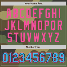 Load image into Gallery viewer, Custom Camo Sky Blue Black-Pink Bomber Varsity Letterman Salute To Service Zipper Jacket