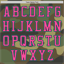 Load image into Gallery viewer, Custom Camo Aqua Black-Pink Bomber Varsity Letterman Salute To Service Zipper Jacket