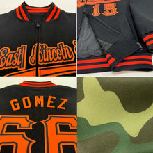 Load image into Gallery viewer, Custom Camo Pink-Kelly Green Bomber Varsity Letterman Salute To Service Zipper Jacket
