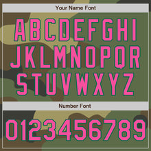 Load image into Gallery viewer, Custom Camo Pink-Kelly Green Bomber Varsity Letterman Salute To Service Zipper Jacket