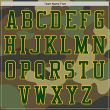 Load image into Gallery viewer, Custom Camo Green-Gold Bomber Varsity Letterman Salute To Service Zipper Jacket