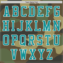 Load image into Gallery viewer, Custom Camo Teal-White Bomber Varsity Letterman Salute To Service Zipper Jacket