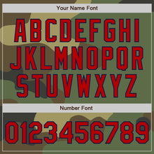 Load image into Gallery viewer, Custom Camo Red-Navy Bomber Varsity Letterman Salute To Service Zipper Jacket