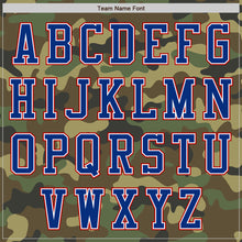 Load image into Gallery viewer, Custom Camo Royal-Red Bomber Varsity Letterman Salute To Service Zipper Jacket