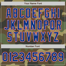 Load image into Gallery viewer, Custom Camo Royal-Red Bomber Varsity Letterman Salute To Service Zipper Jacket