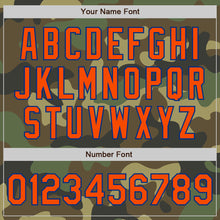 Load image into Gallery viewer, Custom Camo Orange-Royal Bomber Varsity Letterman Salute To Service Zipper Jacket